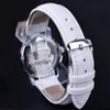 Winnaar dameshorloges luxe diamant design jurk witte lederen horloges nieuwe modellen big numbers merk mechanisch horloge voor dames la9927262