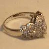 Rozmiar 5-11 Nowy przylot Oszałamiający 925 Srebrne oko konia White Sapphire CZ Diamond Conets Enternity Women Wedding Pround Pave247a