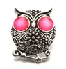 Mode Crystal Ginger Snap Sieraden Animal Owl Metal Snap Gemengde Persknoppen voor 18mm Snap Armbanden voor vrouwen