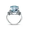 Blue Diamond Topaz Ring Finger Crystal Butterfly Rings Brida Wedding Fashion Jewelry for Women Gift Will and Sandy