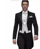 2018 Cool Black Groom Tuxedos Men Wedding Tailregroat Suit Men Suit Swallowtailed Płaszcz Kurtka