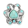 Noosa Turquoise 18mm Snap Düğme Çapraz Doğal Taş Üçgen Aşk Kalp Chunks DIY Zencefil Snap Düğme Charms Bilezik Kolye Takı