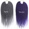 12 "14" 16 "18" 20 "22" 22 Roots Senegalese Twist Hair Crochet Braids 15 Färger Virka hår Kanekalon Fiber Braiding