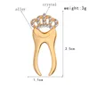 Gold Sier Rose Tooth Brosch med Crystal Crown Dentist Doctor Nurse Graduation Present Badage Lapel Pin Fashion Breastpin