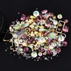 new manicure 4cm black box with 12color fantasy bottom drill flatbottom drill bead diamond ring mixed with manicure decoration