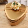New Hot Selling Metal Candy Boxes Square with Floras Bow Gold Wedding Beautiful Favor Box Gift Box for Guest wedding Supplies Favors