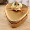 جديد بيع المعادن صناديق الحلوى مربع مع Floras Bow Gold Wedding Beautiful Favor Box Gift for Guest Wedding Supplies Favo7645711