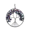 Ganska natursten halsband regnbåge halsband mångfärgad visdom träd av liv kristall vackert hängande halsband