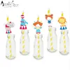 Circus Party Straw 25PCS Cannucce di carta Festa di compleanno Forniture festive Decorazione Cannucce di carta Vacanze