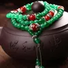 Genuine natural green chalcedony bracelet 6mm108 plus red agate bead crystal bracelets for men and women wholesale