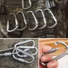 6 pçs / lote Carabine Outdoor Viagem Kit de acampamento Liga de Alumínio Sobrevivência Engrenagem D Gancho de Gancho EDC Carabiners