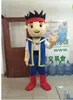 2018 Sıcak satış Jake ve Neverland Korsanlar Jake Maskot Kostüm Yüksek Kalite Karikatür Karakter Yetişkin Boyutu