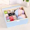 Unterwäsche Socken Aufbewahrungsbox Baumwolle Und Leinen Mit Klappdeckel Hochwertige Finishing Boxen 13 Gitter Rangement Maison Aufbewahrungskoffer