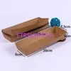 20*6*3cm Disposable White Kraft Boat Box For Chip Food Tray Greaseproof Paper Box Fried Food Storage Box LX0417