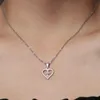 Everfast 10pc/lot Cross in Heart Charms Ожерелье из нержавеющей стали Простые подвесные ожерелья Иисуса, женщины, мужские, модные, мемориал ювелирные изделия SN086