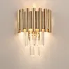 럭셔리 골드 벽 램프 현대 크리스탈 sconce AC110V 240V Kristall-Wandleuchte 거실 침실 LED 조명 LLFA