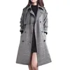 Femmes Automne Long Trench-Coat Femme Veste Coupe-Vent