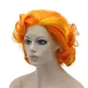 Short Curly Lace Front Stylish Orange Costume Party Wig