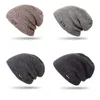 New True Letter Winter Hat Long Size Knitted Cap High Quality Casual Beanies For Men Women Solid Bonnet Cap2731210