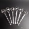 tuyau de brûleur d'huile de verre tuyau de fumer 100 mm grand pyrex épais épaisseur de tuyaux de combustion transparent pipe à la main