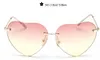 Coração sem aro óculos de sol mulheres enorme amor sol óculos feminino marca vintegae cor dupla lente rosa oculos new1