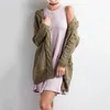 Mode nouveau automne hiver femmes boho à manches longues ouvert devant gros cardigans chauds pointelle pull pull confortable