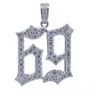 Coole mannen hiphop ketting geel wit goud ice out cz nummer 69 hanger ketting voor mannen vrouwen punk sieraden