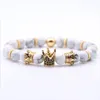 Volcanic Rock Bracelets 8mm Yoga Beads Handmade Beaded Inlaid Zircon Crown Natural Stone Bracelet Bangle Fashion Jewelry Kimter-H800F Z