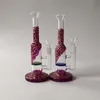 Straight Tube Hookahs Bongs Heady Glass Färgglada DAB Oljeplattor Grön Blå Vattenrör Vacker Vatten Bong Med Glasskål WP533