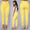 New Arrival Slim Jeans For Women Skinny High Waist Candy Color Denim Pencil Pants Stretch Waist Black Party Work Pants