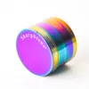 Rainbow Dazzle 4 części młynek ziołowy cynkowy młynek tytoniowy 40 mm 50 mm 55 mm 63 mm metalowe szlifie