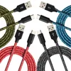 2m Bra kvalitet snabb laddare kabel för mikro 5pin USB-kabel 2A Fast ChargerBric Nylon Flätade kabel tillbehör Bundlar för Samsung