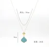 Fashion gold plated heart love natual stone necklace Turquoise pendant necklace for women jewelry