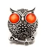 Mode Crystal Ginger Snap Sieraden Animal Owl Metal Snap Gemengde Persknoppen voor 18mm Snap Armbanden voor vrouwen