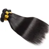 Rak väv 4 stycken rå jungfru indisk hår med spetsstängning 7a klass mänskliga hårbuntar naturliga svarta mänskliga hårbuntar med7378014