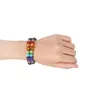 2023 Yoga Handmade 7 Chakra Albero della vita Fili di fascino Braccialetti di perline Pietre laviche Perline Corda Bracciale in pietra vulcanica nera per bracciali da donna e da uomo