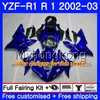 보디 용 YAMAHA YZF R1 YZF1000 YZF-1000 YZFR1 02 03 보디 공사 237HM.0 YZF R1 02 YZF1000 YZF-R1 2002 2003 페어링 프레임 럭키 스트라이크 화이트