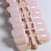 Короткие бежевые французские ногти белый наконечник обнаженные цвет классические поддельные ногти полный обертки ногтейские советы для ежедневного носить 240 шт. Y18101003