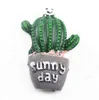 Magneti per frigorifero a forma di pianta di piante grasse creative Simpatico adesivo decorativo per souvenir da frigorifero con cactus verde