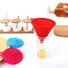 Free Shipping Fashion Home Kitchen Mini Silicone Collapsible Funnel Foldable Funnel for Liquid Transfer LX3420