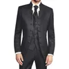 Chinese Style Tuxedos Slim Fit Blazer Three Piece High Collar Suits Design for Dinner Party Business Men Suits