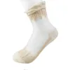 Femmes dentelle volant chaussette chaussette à la cheville molle confortable coton en coton élastique maille éléctrique tricot bordure garniture transparent femmes chaussettes