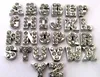 En gros 260 pcs/lot couleur argent pleine strass lettre A-Z alphabet médaillon flottant breloques perles adaptées pour bricolage médaillon magnétique