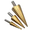 Freeshipping 3Pcs/lot HSS Steel Large Step Drill Bit Set 4-12/20/32mm Cone Titanium Coated Metal Drilling Cut Tool Hole Cutter