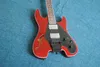 Gratis frakt Red 4 strängar Nej Head Electric Bass Headless Wholesale Guitars