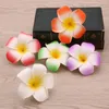 Whole 3 5 Inch Hawaiian Plumeria Flower Hair Clip Foam Hair Accessory Decoration 12Pcs lot 207H