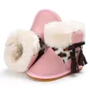Recém-nascido criança infantil bebê meninas botas meninos crianças inverno grosso neve botas de neve sapatos de pele 0-18m