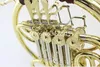 Nuovo arrivo oro lacca doppia fila 4 chiave fessura corno francese FB chiave ottone strumento a fiato b / f tono con bocchino e custodia in nylon