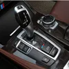 Carbon Fiber RECIT Car GearShift Panel Frame Stickers Gear Knob Cover Dekorationer för BMW 5 7 Serie GT X3 X4 F07 F10 F25 F26