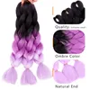 Xpression編組ヘアKanekalon Synthetic Crochet Braids 24inch 100g Ombre Two Tone Black Roots Jumbo Braiding Hair Extens4262953